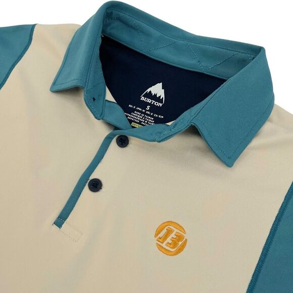 NEW Burton Men's Retro Midweight Baselayer Polo Long Sleeve Almond Milk Small - Picture 4 of 16